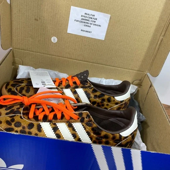 NIB Sz 6 Adidas originals SL 72 OG Animal Print Sneakers brown black Orange - Picture 8 of 10